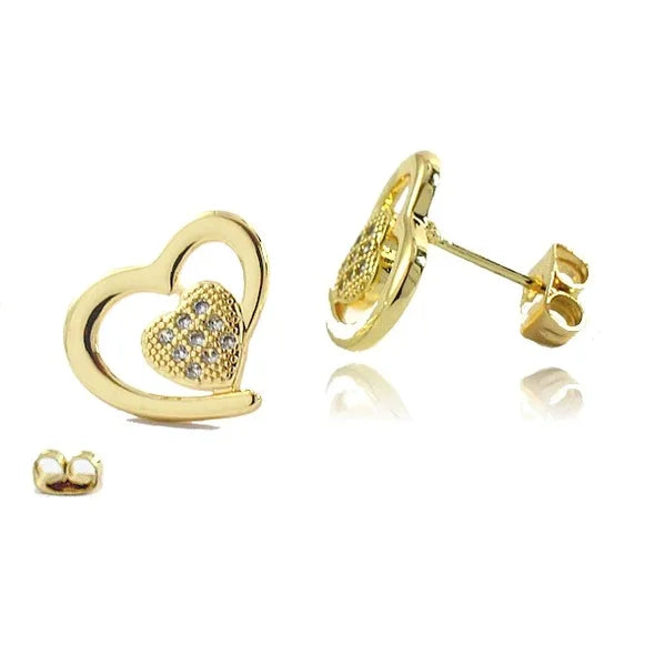 Boucles d'oreilles double cœur