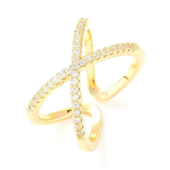 Bague femme réglable croisé
