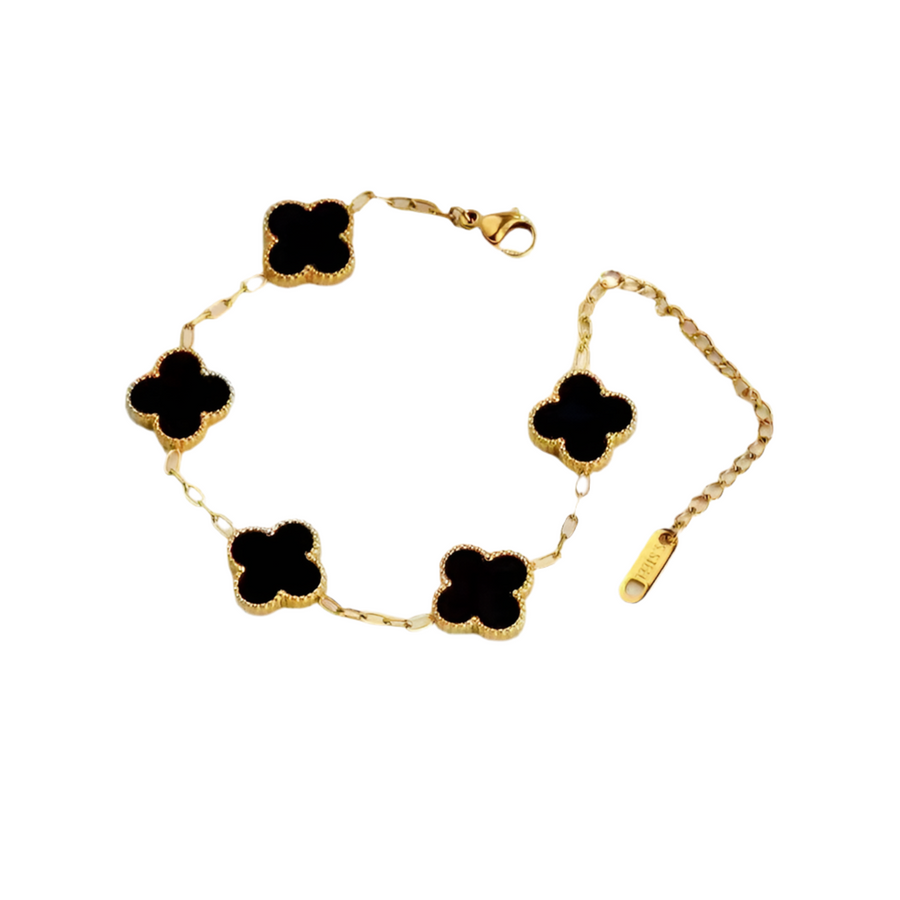 Bracelet trèfle en Acier Inoxydable noir