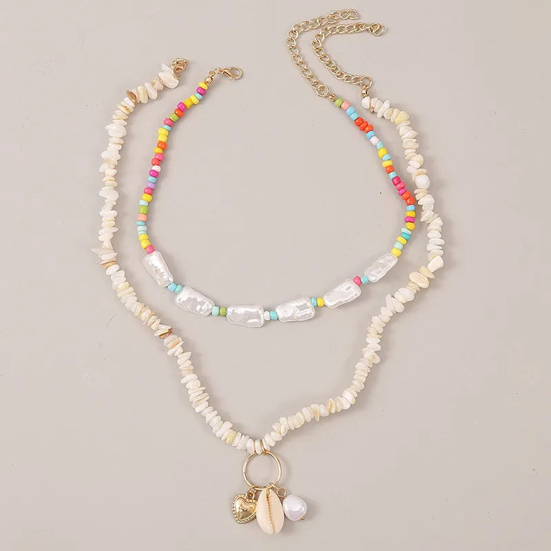 Collier perles gravier