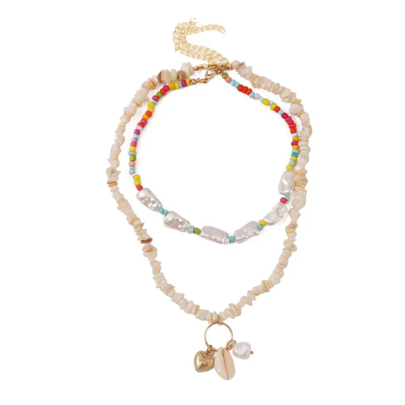 Collier perles gravier