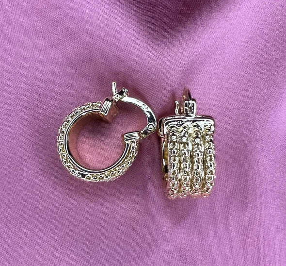 Boucles d'oreilles Créoles 4 rangs