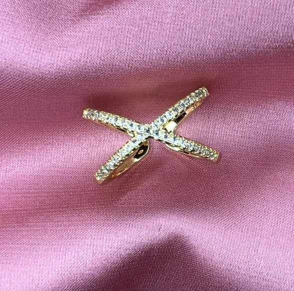 Bague femme réglable croisé